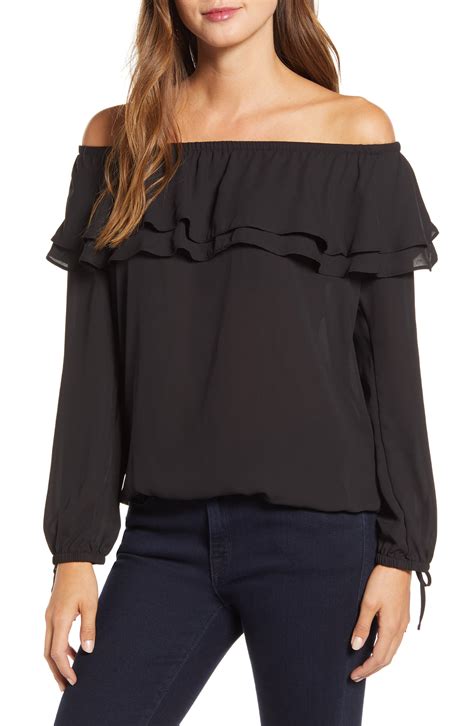 michael kors long front blouse|Michael Kors off shoulder top.